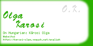 olga karosi business card
