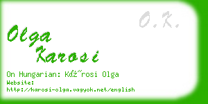 olga karosi business card